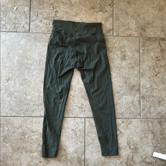 Olive Green Leggings with Elastic Waistband and Tapered Fit - Picture 3 of 3